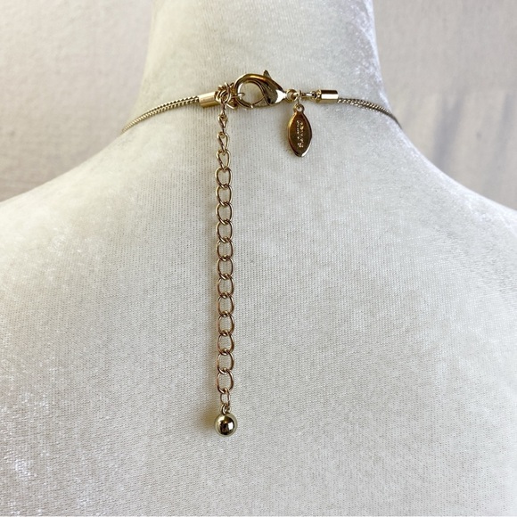 Chico’s Long Two strand Hammered Gold Tone bead Station Necklace - Picture 3 of 6